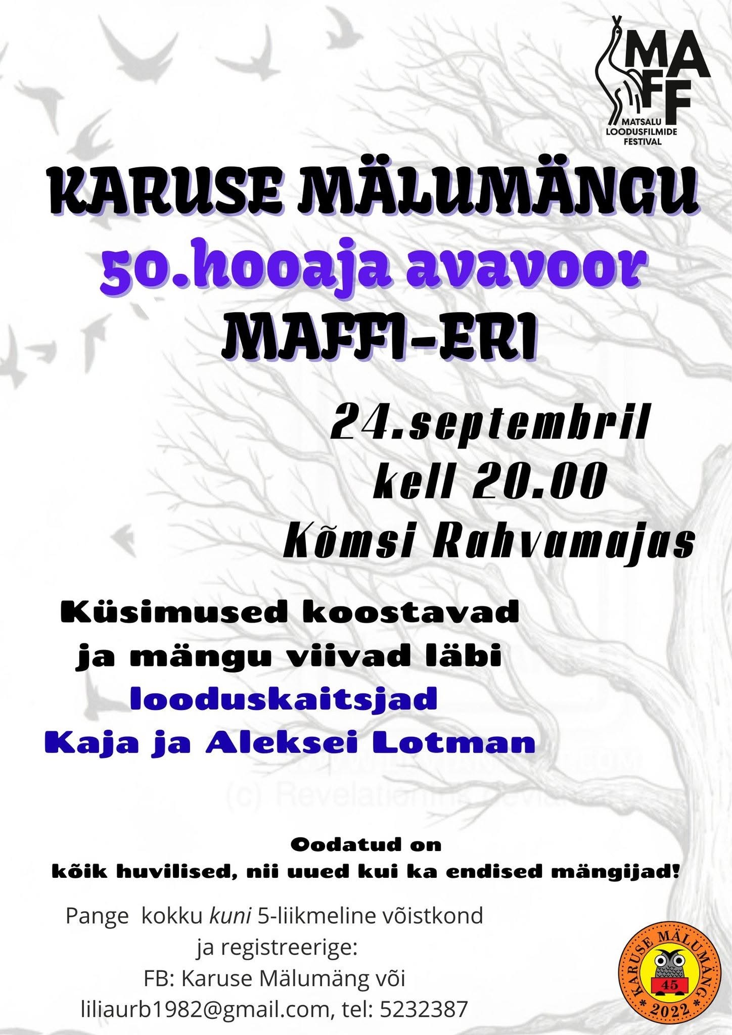 Karuse mälumäng - MAFF-i eri
